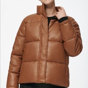 Faux Leather Super Puffer Jacket